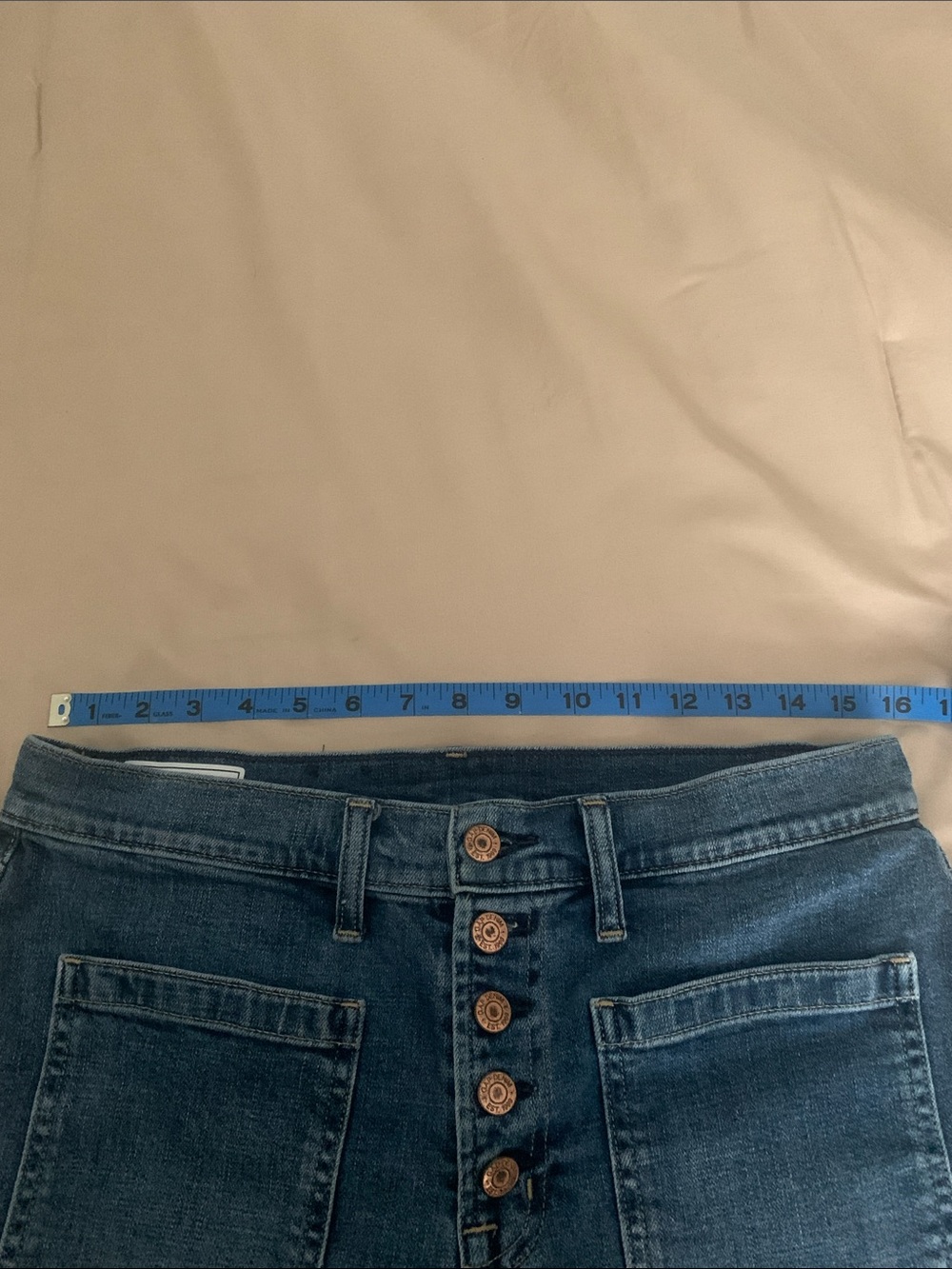 GAP Blue Denim Button-Front Women’s Bermuda Shorts- Girlfriend Short/Mid-rise - Picture 7 of 7